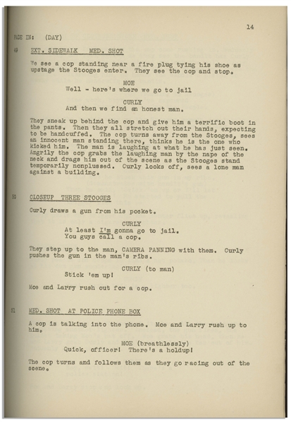 Moe Howard's 26pp. Script Dated July 1940 for The 1941 Three Stooges Film ''So Long Mr. Chumps'' -- Very Good Condition